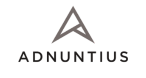 A grey logo of Adnuntius company.