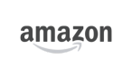 A grey logo of Amazon company.