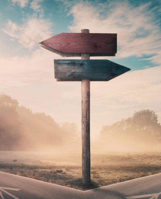 a picture of a signpost in pastel shades